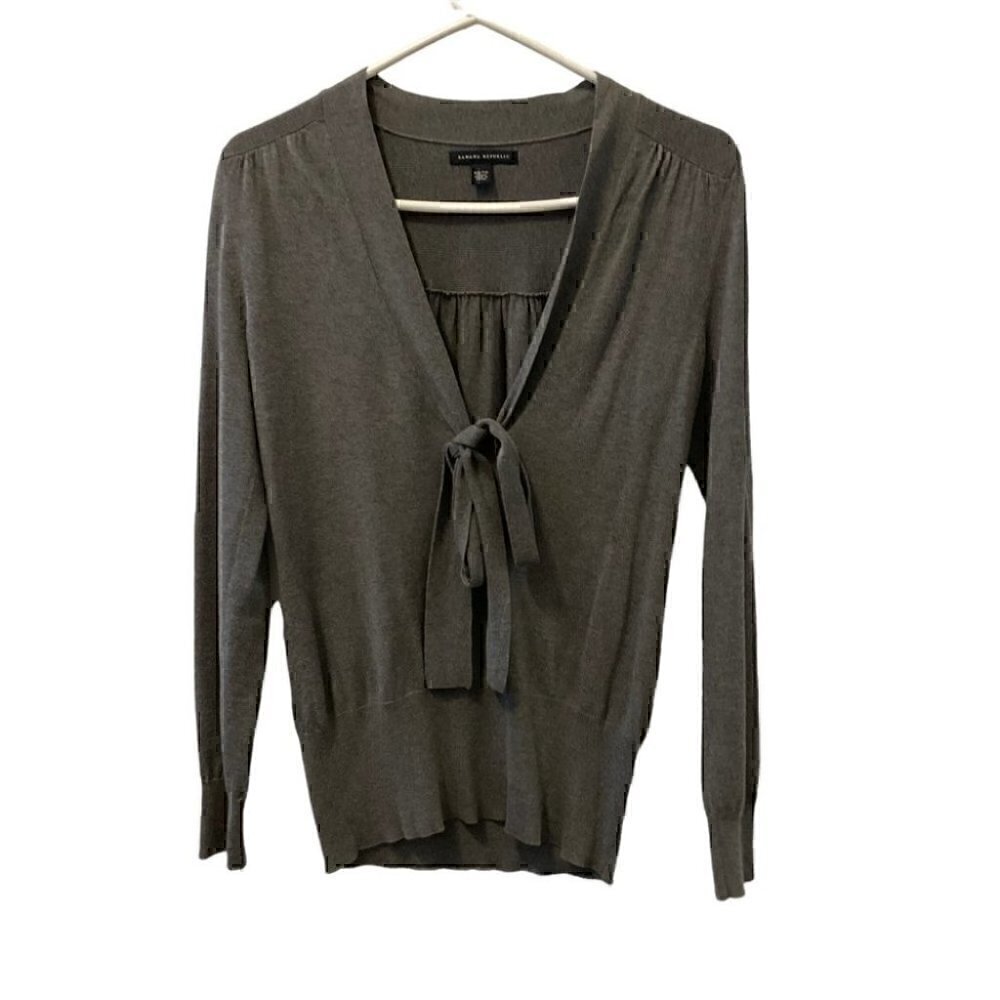 Banana Republic Grey V Neck Long Sleeve Light  Sweater Top